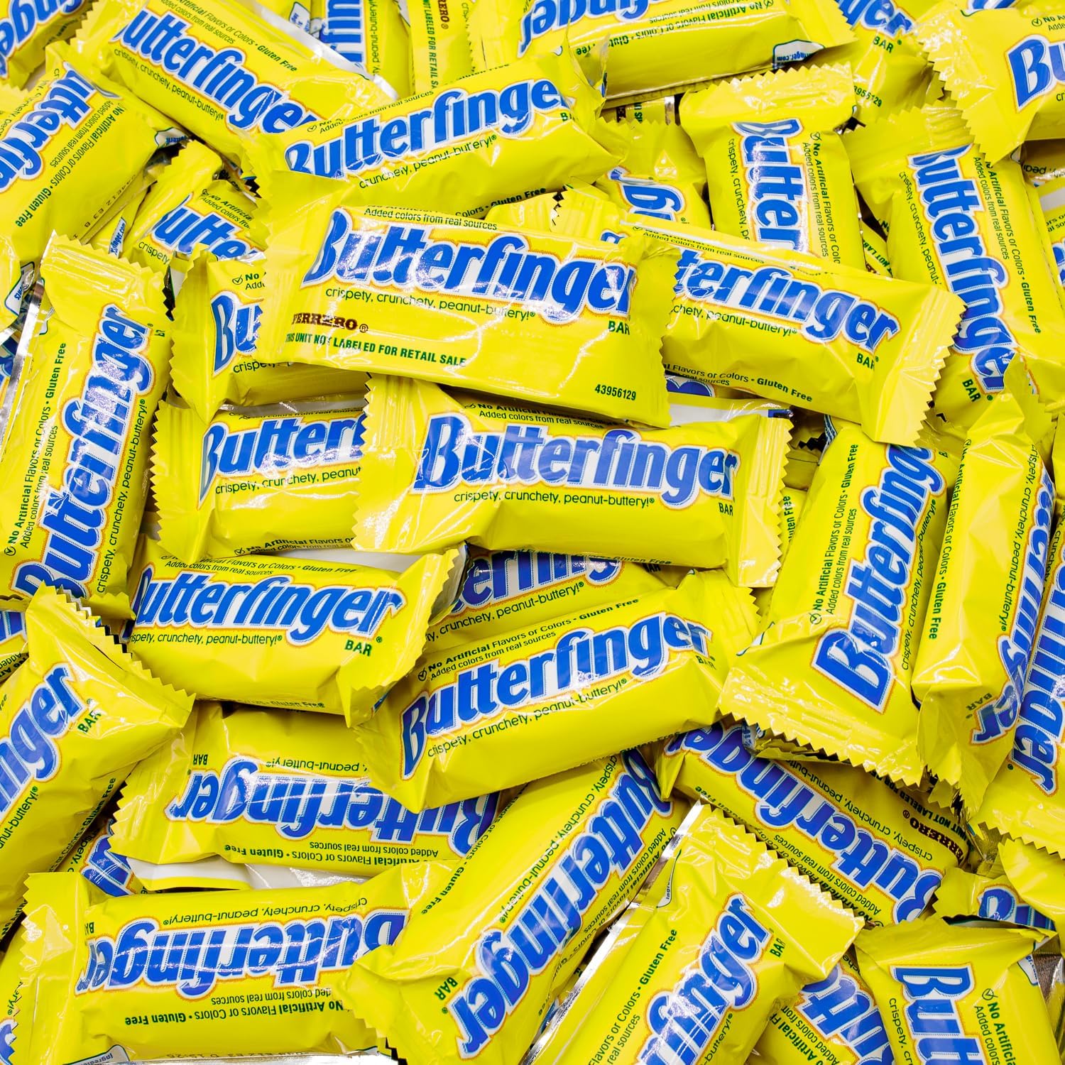 BUTTERFINGER Candy Bars 3 lb - Anti Melt Pack, Crunchy Peanut Center, Chocolatey Shell, Individually Wrapped, Bulk Resealable Ba