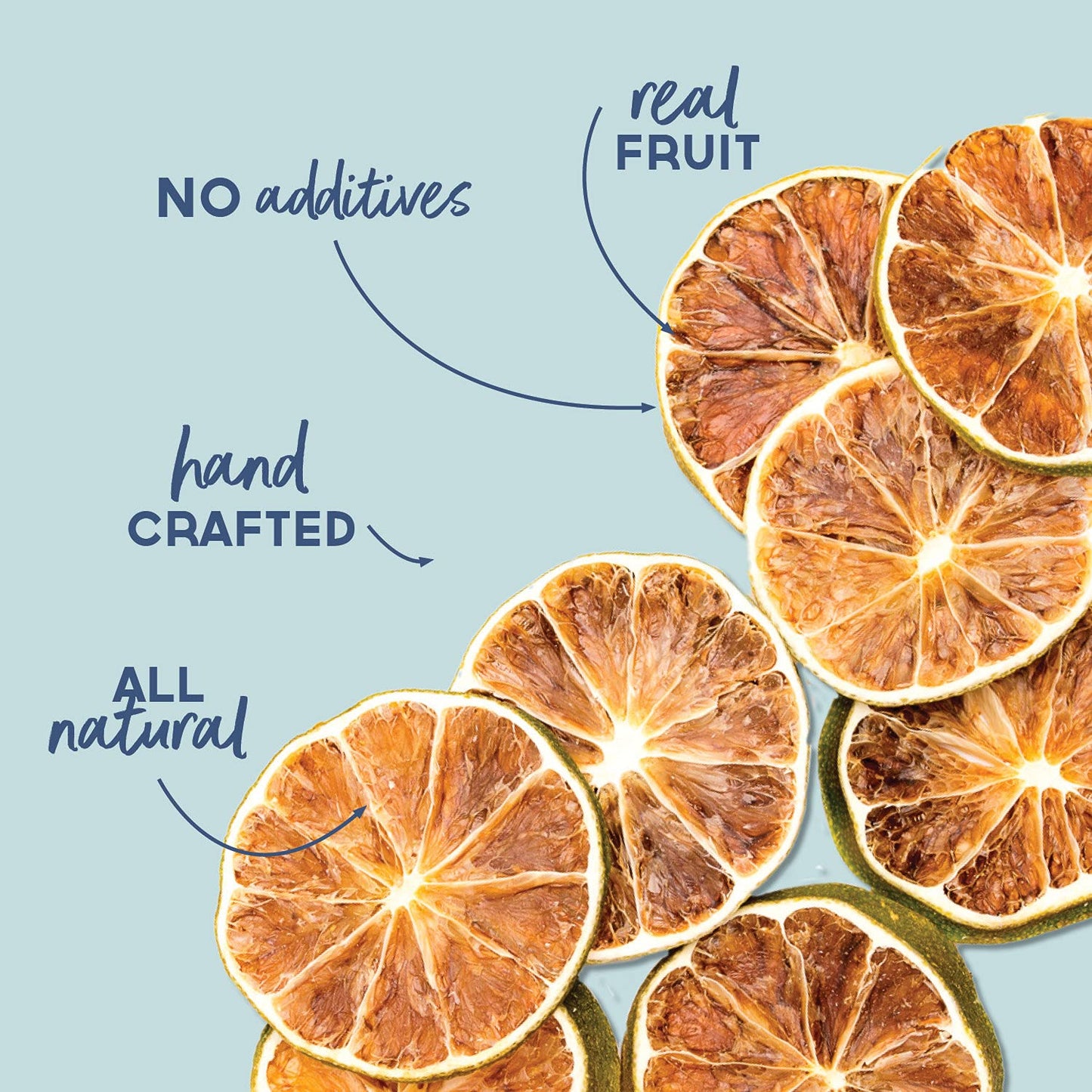 Bluehenry Dehydrated Lime Wheels - 3 Oz - 40 Slices - Natural Fruit