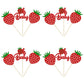 24Pcs Strawberry Oh Baby Cupcake Toppers Glitter Fruit Theme Babyshower Strawberry Cupcake Picks For Gender Reveal Baby Shower K