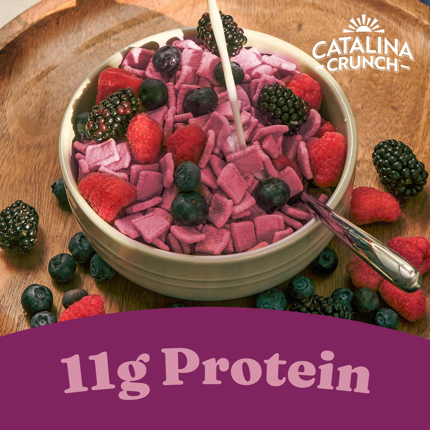 Catalina Crunch Protein Cereal - Sugar Free Breakfast Cereal With 11G Of Protein - Gluten Free, Keto Friendly - Triple Berry Bla