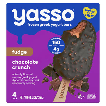 Yasso Frozen Greek Yogurt Bars Fudge Chocolate Crunch Bars 4 Count for a ridiculously creamy frozen snack made with the goodness