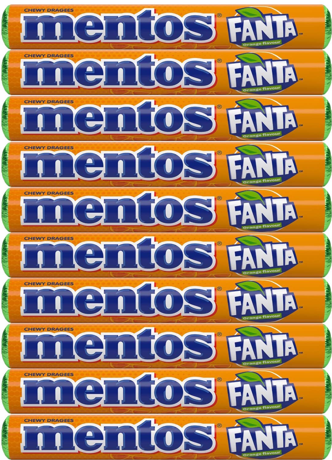 Mentos Fanta Orange Flavored Candy 10 X 37.5G