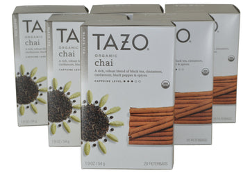 Tazo Organic Chai, Spiced Black Tea, 20-Count Tea Bags (Pack Of 6)