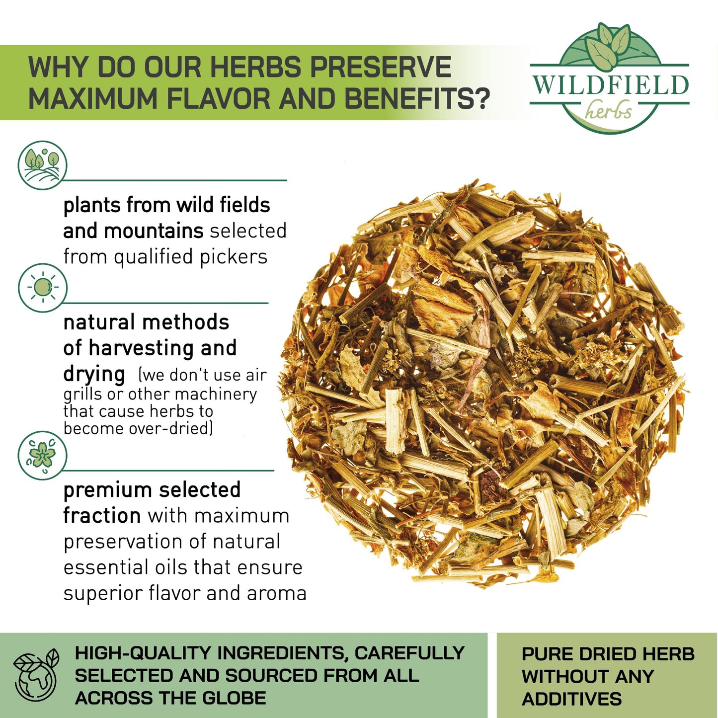 WILDFIELD HERBS Shepherds Purse Herb Bulk Herbal Tea - 1.8 oz (50g)