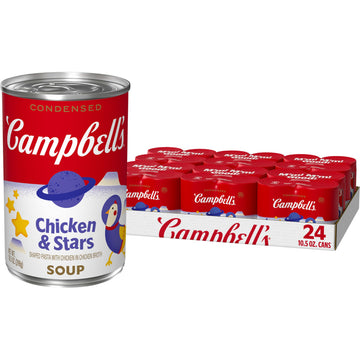 Campbell's Condensed Kids Soup, Chicken & Stars Soup, 10.5 Ounce Can (Pack of 24)