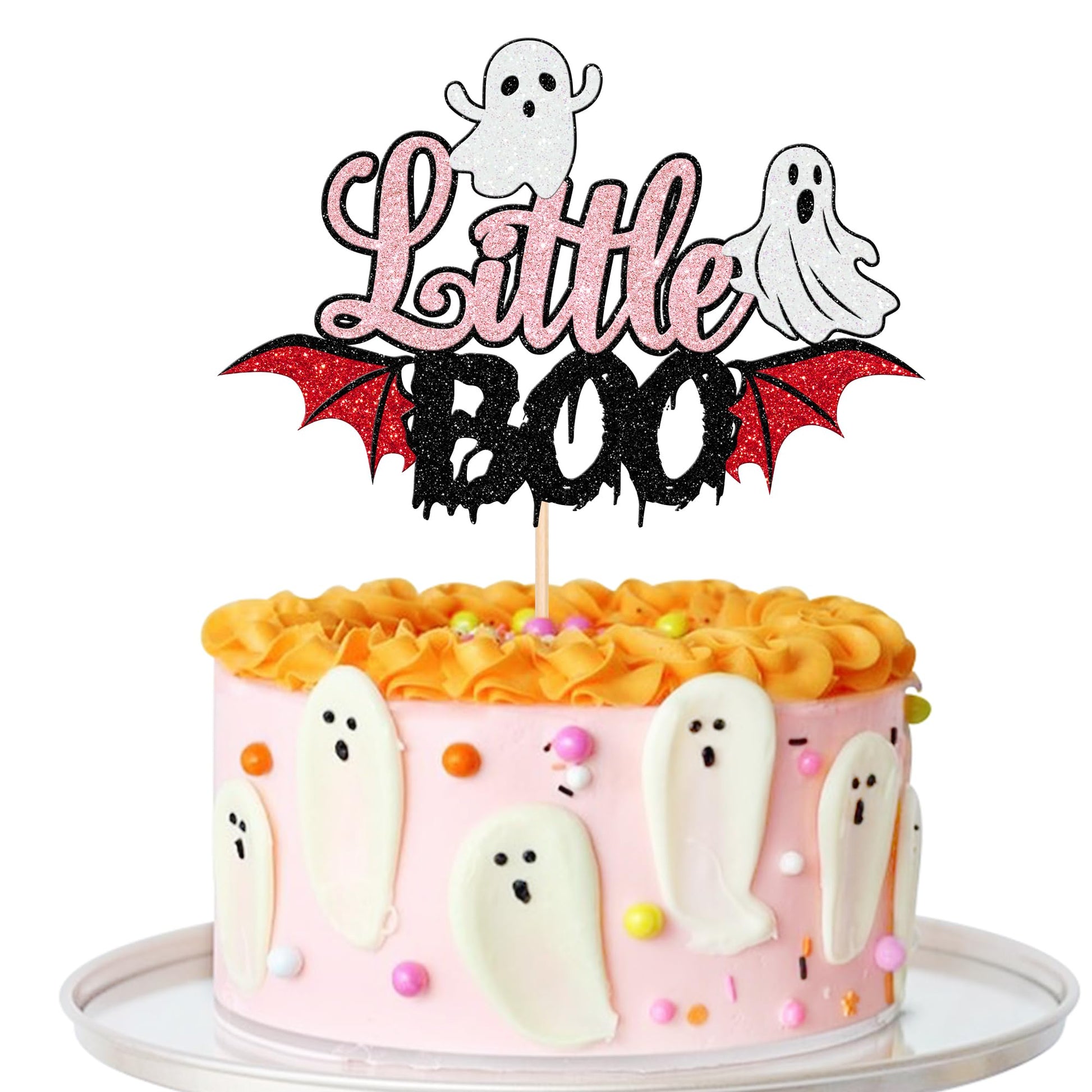 1 Pcs Halloween Little Boo Cake Topper Happy Boo Day Ghost Cake Pick Spooky Bat Ghost Halloween Cake Decoration For Little Boo T