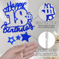 Happy 18Th Birthday Cake Topper, Blue And Silver Glitter Cake Toppers, 18 Year Birthday Party Cake Decoration