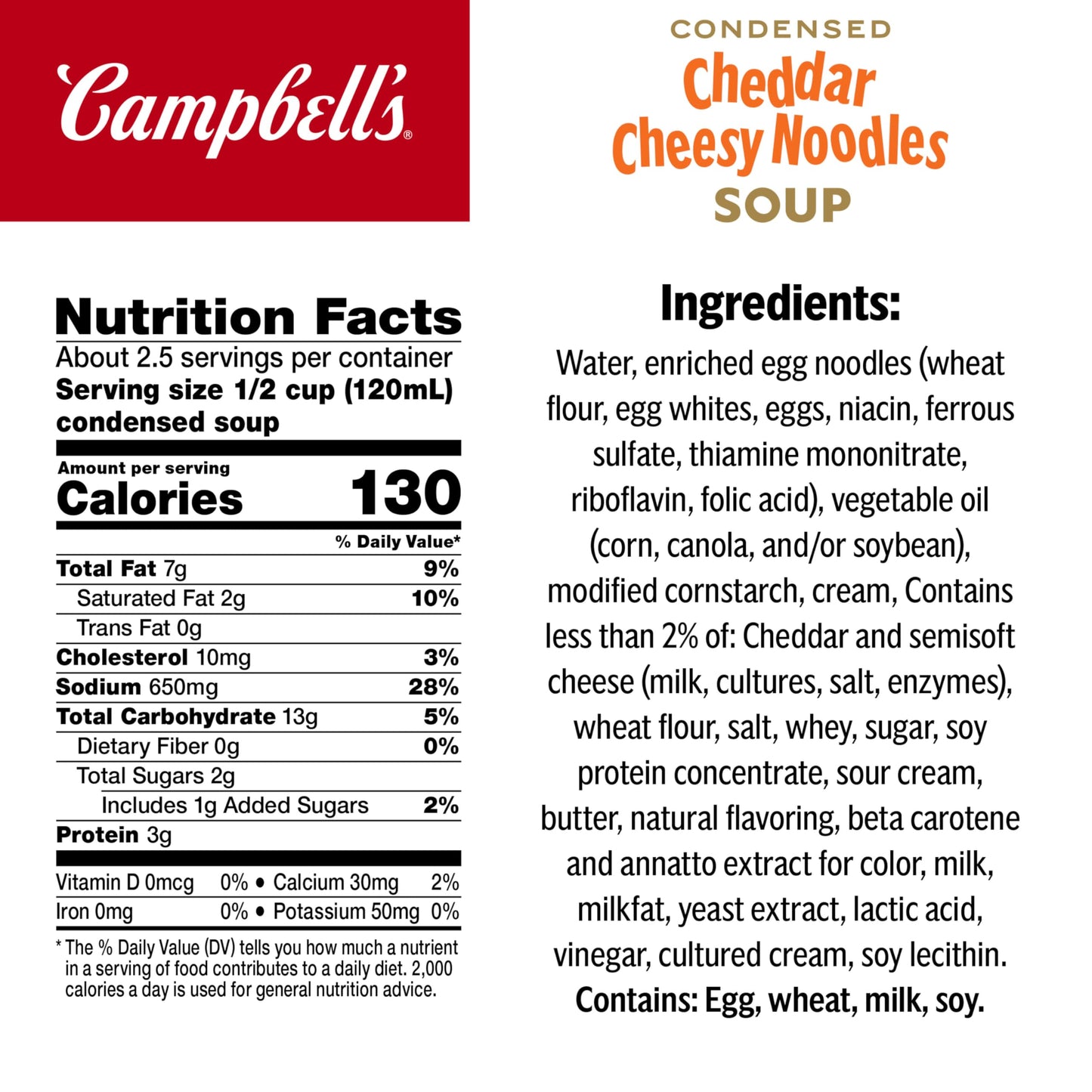 Campbells Condensed Kids Cheddar Cheesy Noodle Soup, 10.5 oz Can (12 Pack)