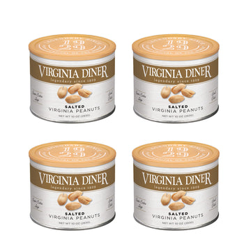 Virginia Diner All Natural Gourmet Virginia Nuts Blister Roasted Super Xl Peanuts Heart Healthy Snack or Gift 9oz (4 Pack) Salte