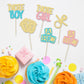 24Pcs Boy Or Girl Cupcake Toppers Gender Reveal Cupcake Picks Glitter Baby Shower Cupcake Decorations Vote Boy Or Girl Cake Deco