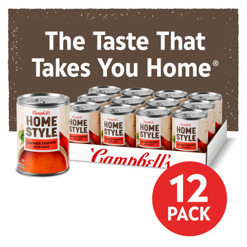 Campbell'S Homestyle Harvest Tomato Soup With Basil, 16.3 Oz Can (Pack Of 12)