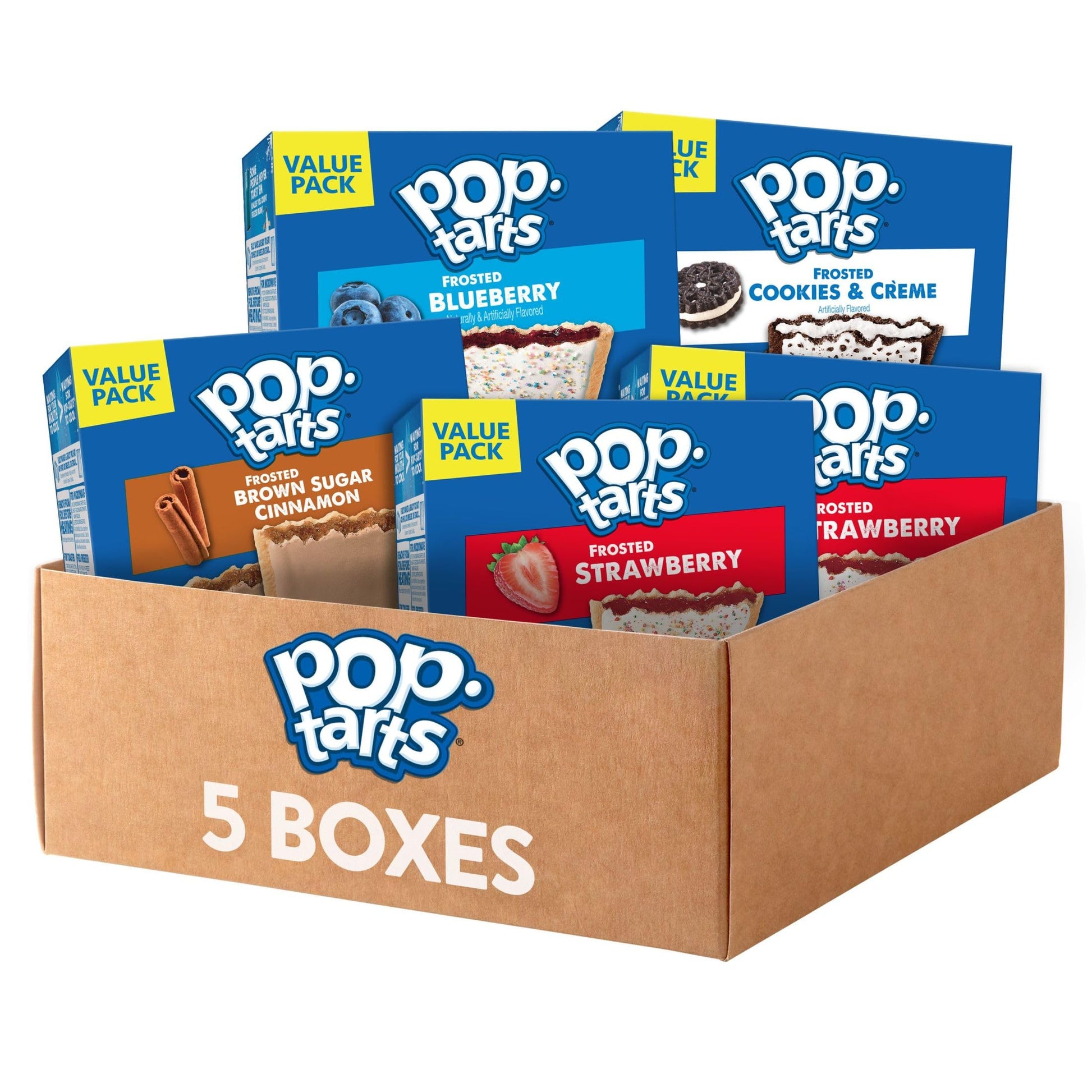 Pop-Tarts Toaster Pastries Variety Pack, 5 Boxes, 60 Pop-Tarts, 20.3 Ounce Total, Kids Snacks, Breakfast Foods