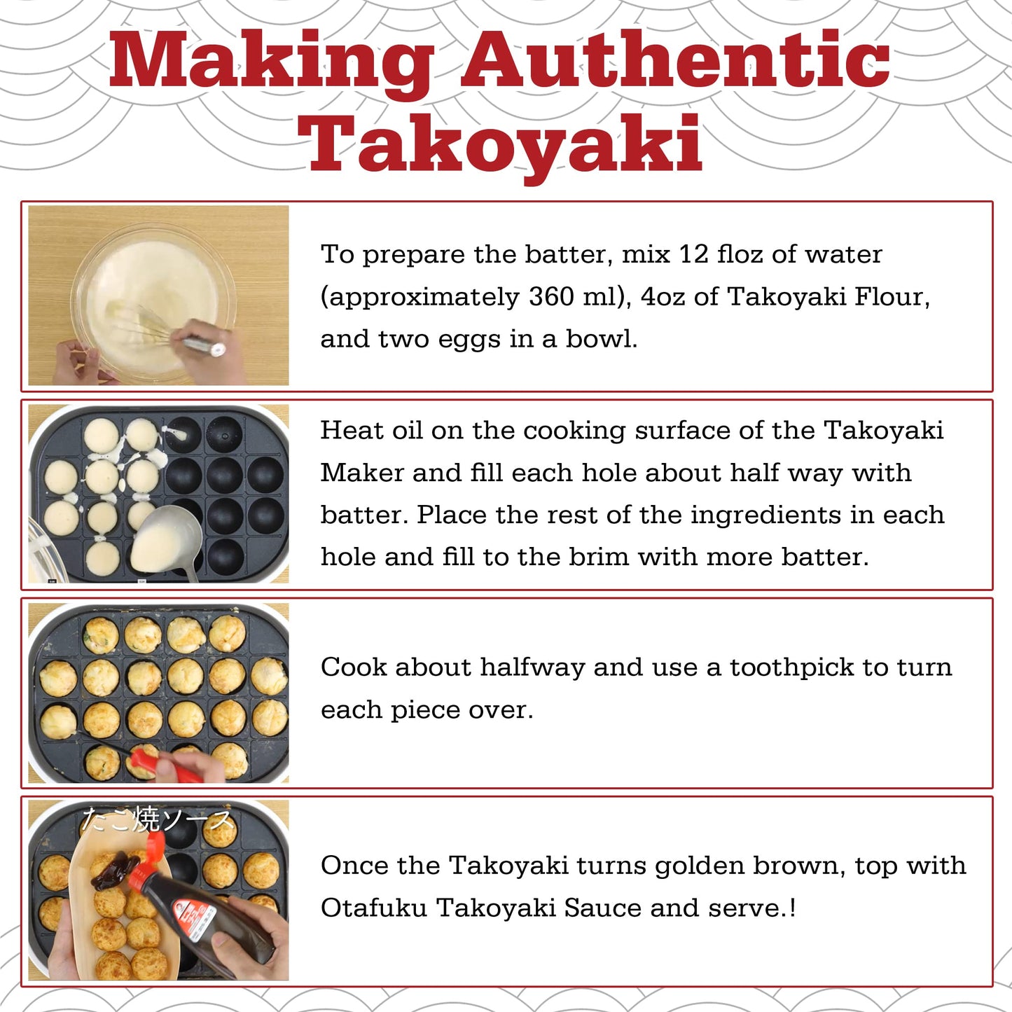 Otafuku Takoyaki Flour For Japanese Takoyaki Octopus Balls, 16 Oz (1 Pound) - Pack Of 10