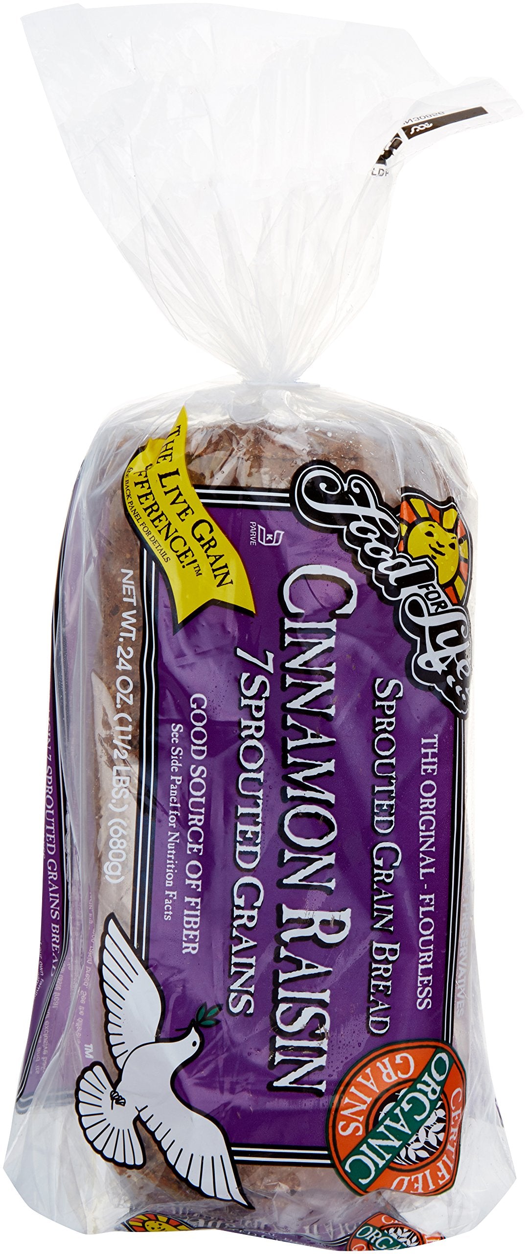Food For Life Bread Sprouted Cinnamon Raisin Organic, 24 oz