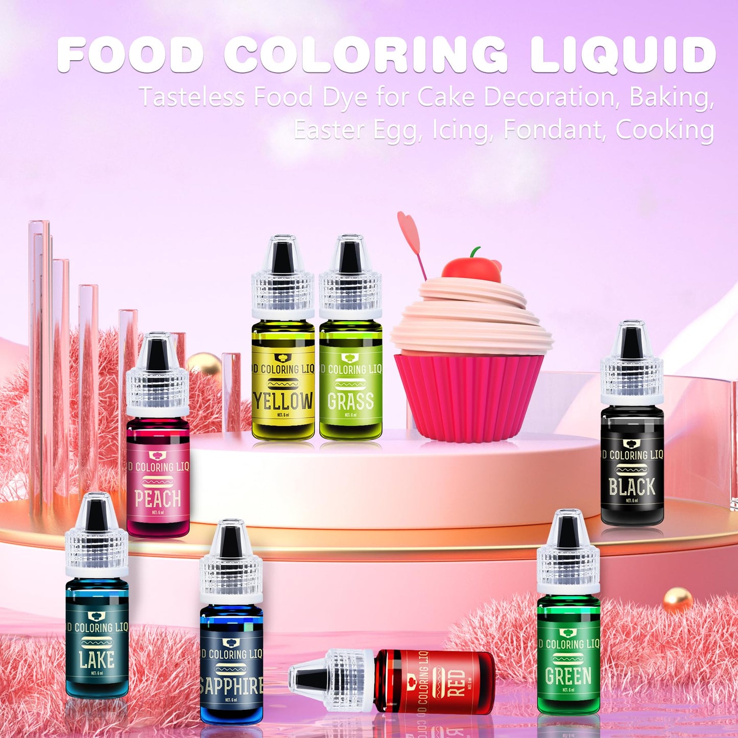 Vividye Food Coloring - Liquid Black Dye for Baking and Crafts - 240ml (8 Fl Oz)