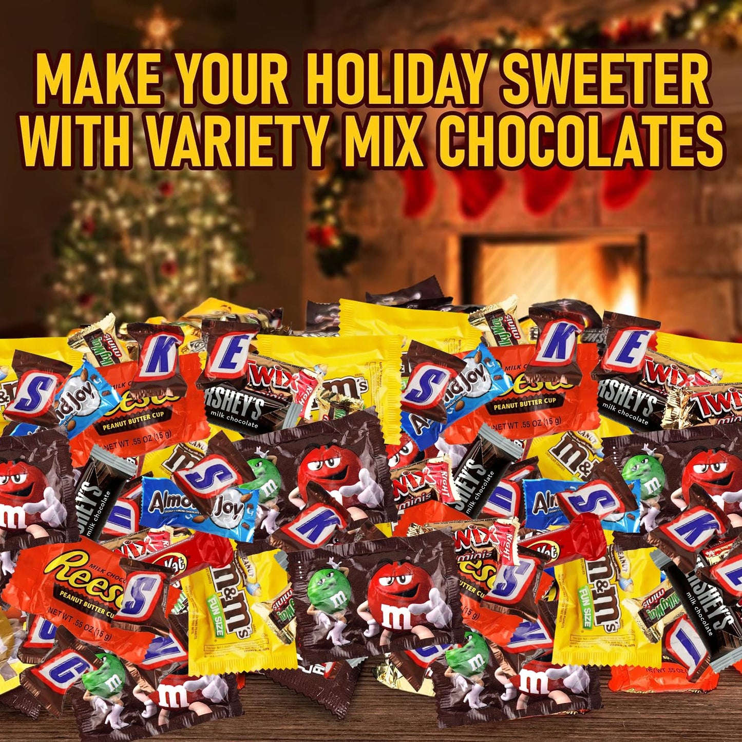 Assorted Chocolate Candy Mix - Individually Wrapped Milk  Dark  and White Chocolates - 5lb Bulk Variety Pack for Snacking  Sharing  and Gifting - Ideal for Home  Office  and Events