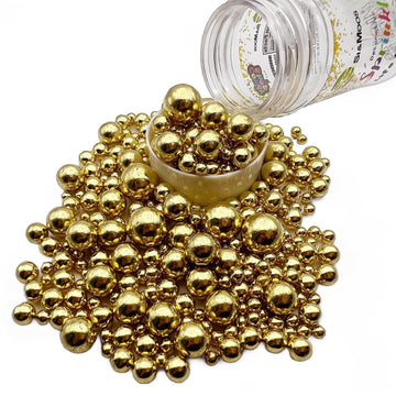 Se Si&Moos Gold Edible Pearls For Cake Decorating Gold Dragee Pearls Gold Cake Pearls Edible Gold Sprinkles Deluxe Gold Sugar Pe