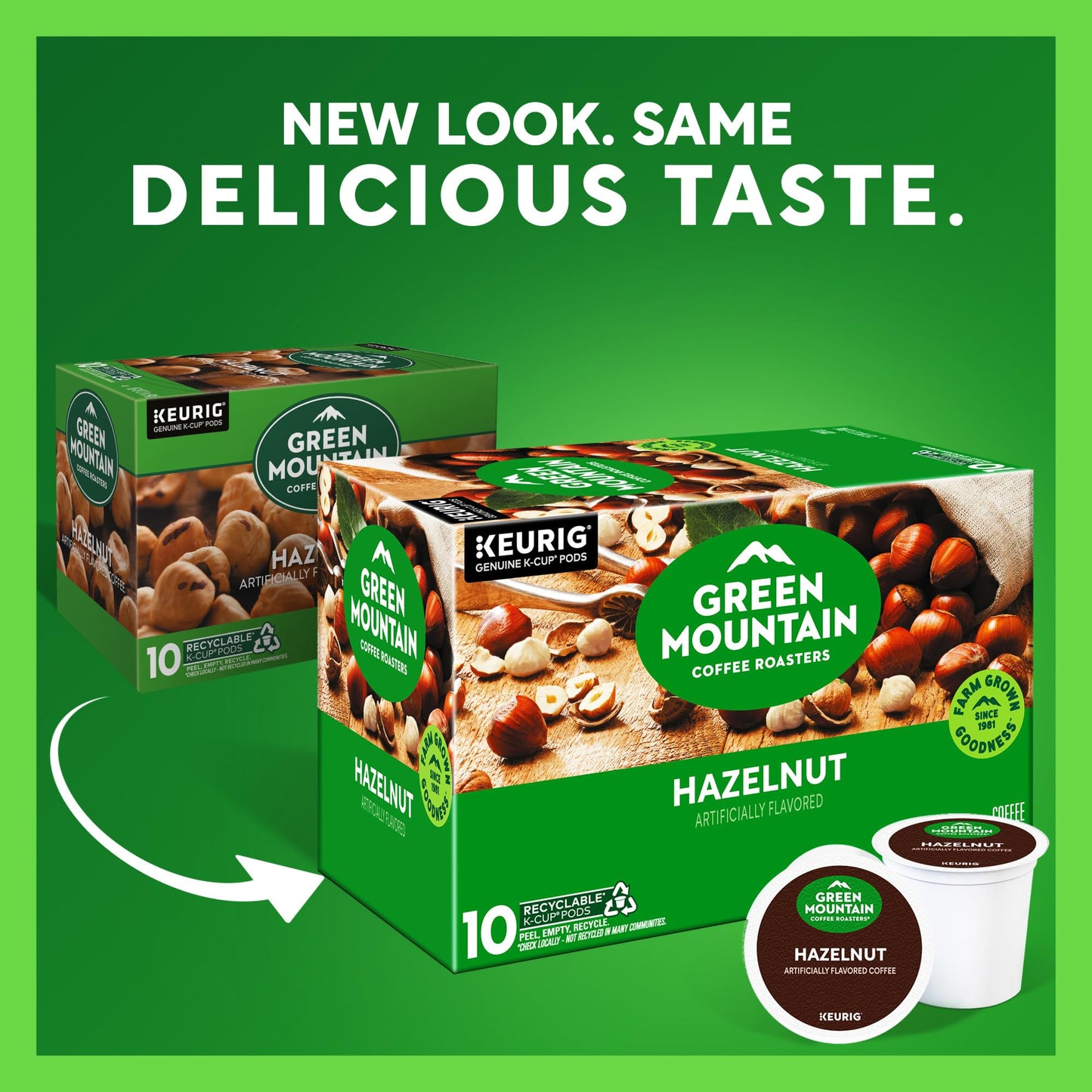 Green Mountain Coffee Roasters Hazelnut K-Cup Pods, Light Roast, 60 Count (6 Packs of 10)