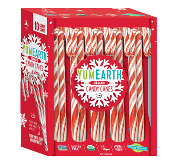 Yumearth Organic Candy Canes - Individually Wrapped Full Size Peppermint Candy Canes - Allergy Friendly, Non Gmo, Gluten Free, V
