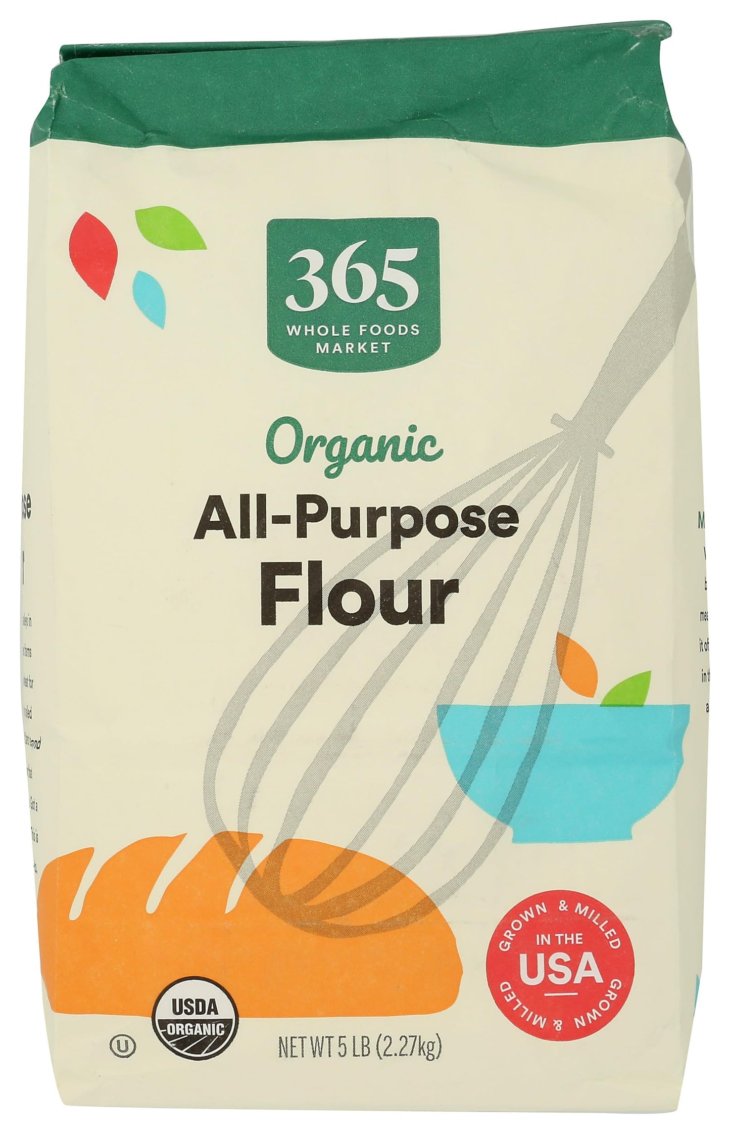 365 by Whole Foods Market Organic All Purpose Flour, 80 OZ, Ideal for Baking, Pack of 1