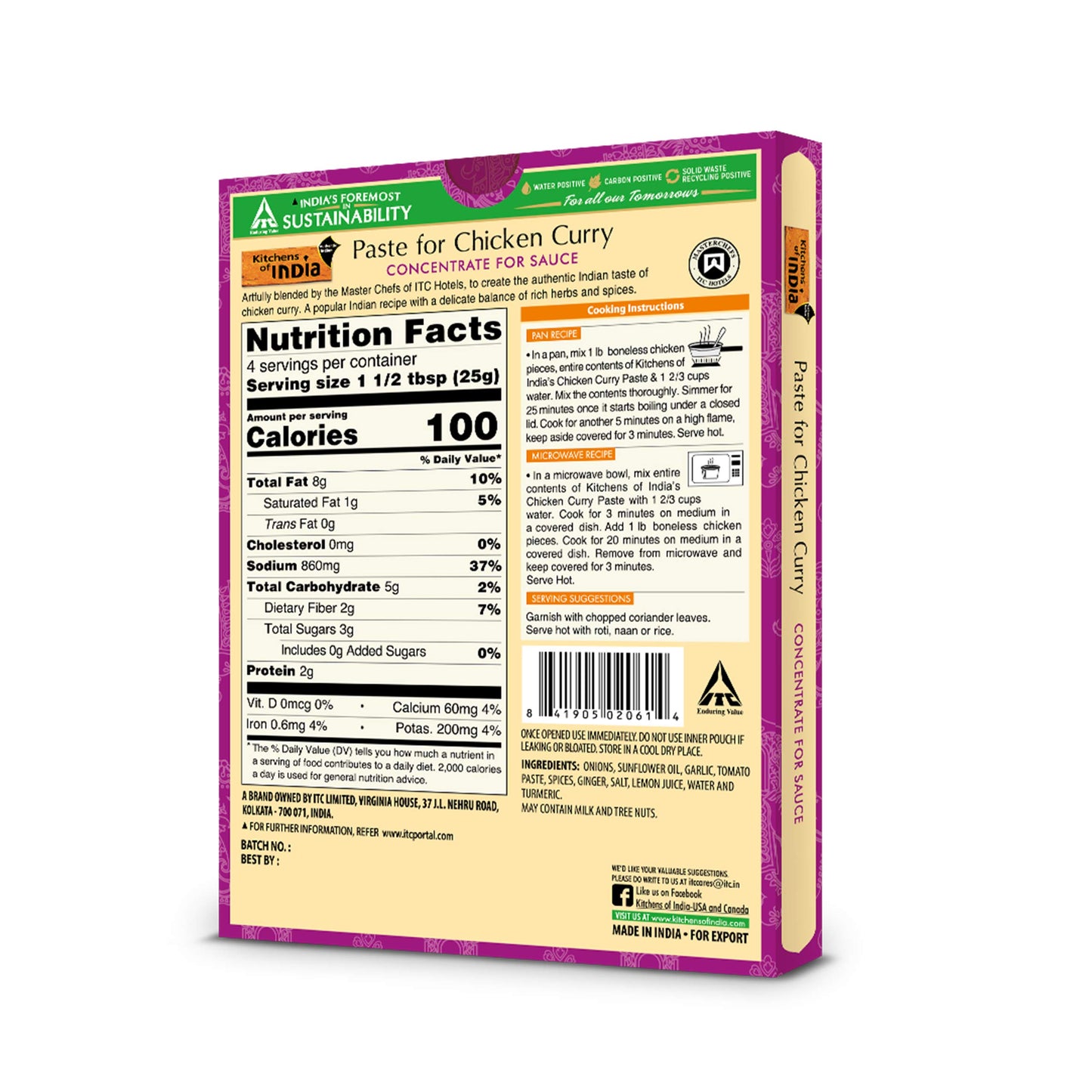 Kitchens Of India Paste for Chicken Curry, 3.5-Ounce Boxes (Pack of 6)