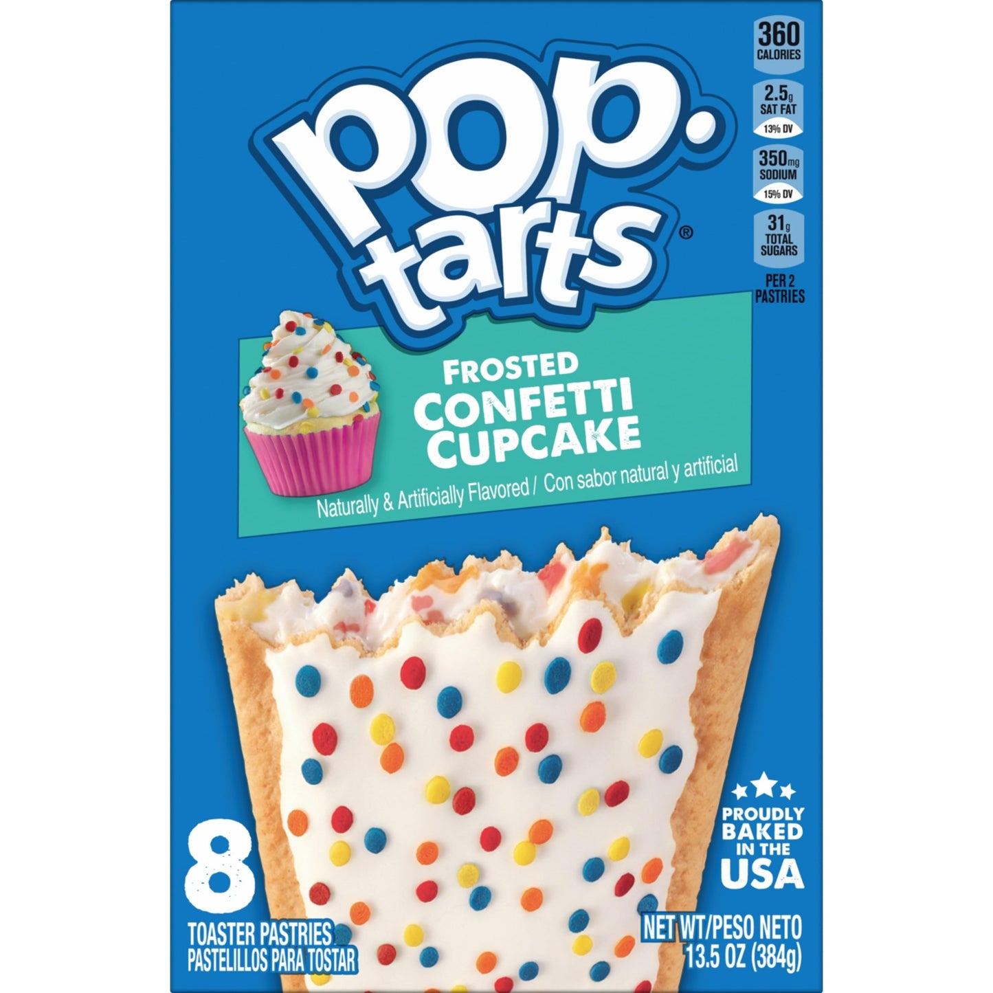Pop-Tarts Toaster Pastries, Breakfast Foods, Kids Snacks, Frosted Confetti Cupcake (8 Pop-Tarts)