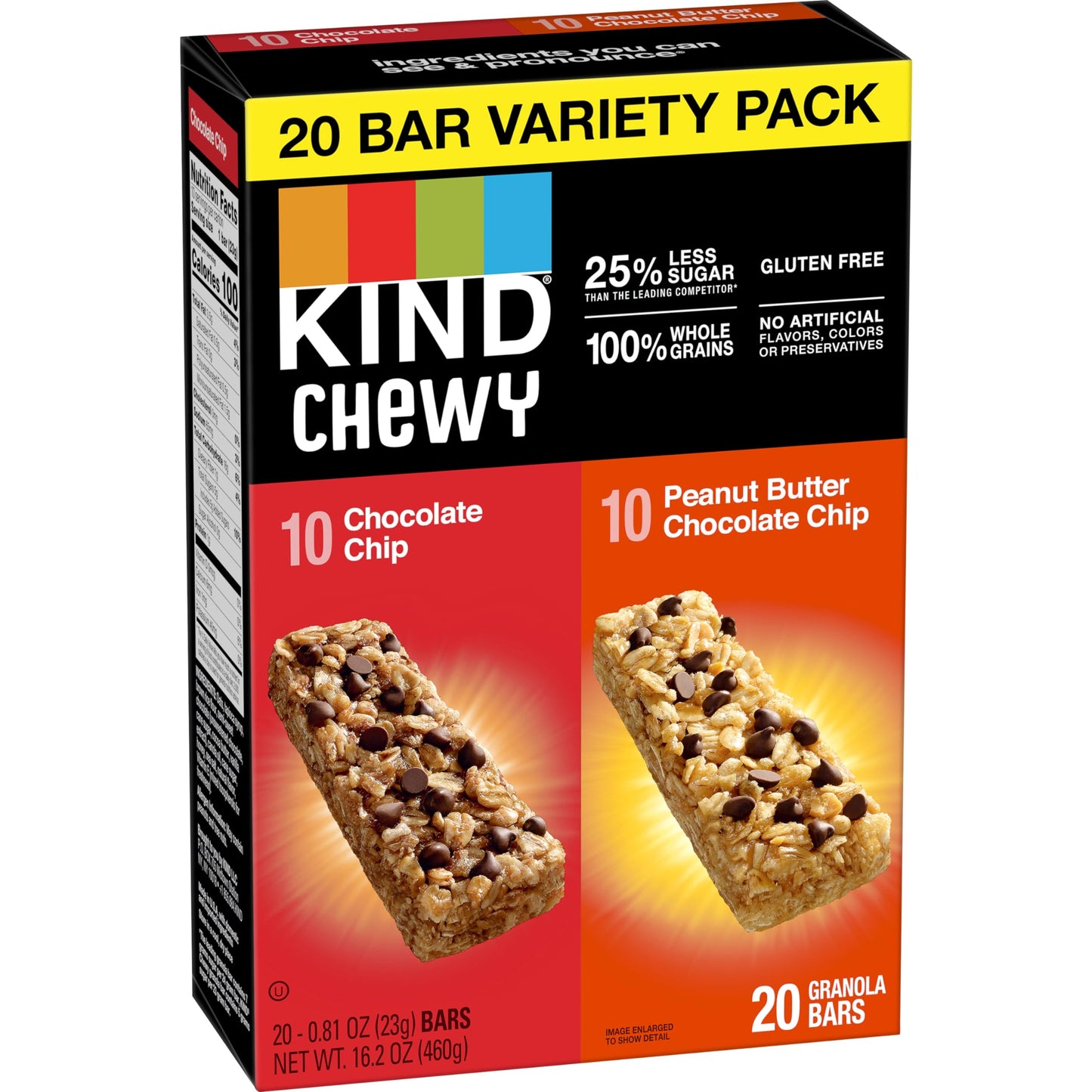 KIND Chewy Granola Bars, Chocolate Chip & Peanut Butter, Gluten Free, 20 Count