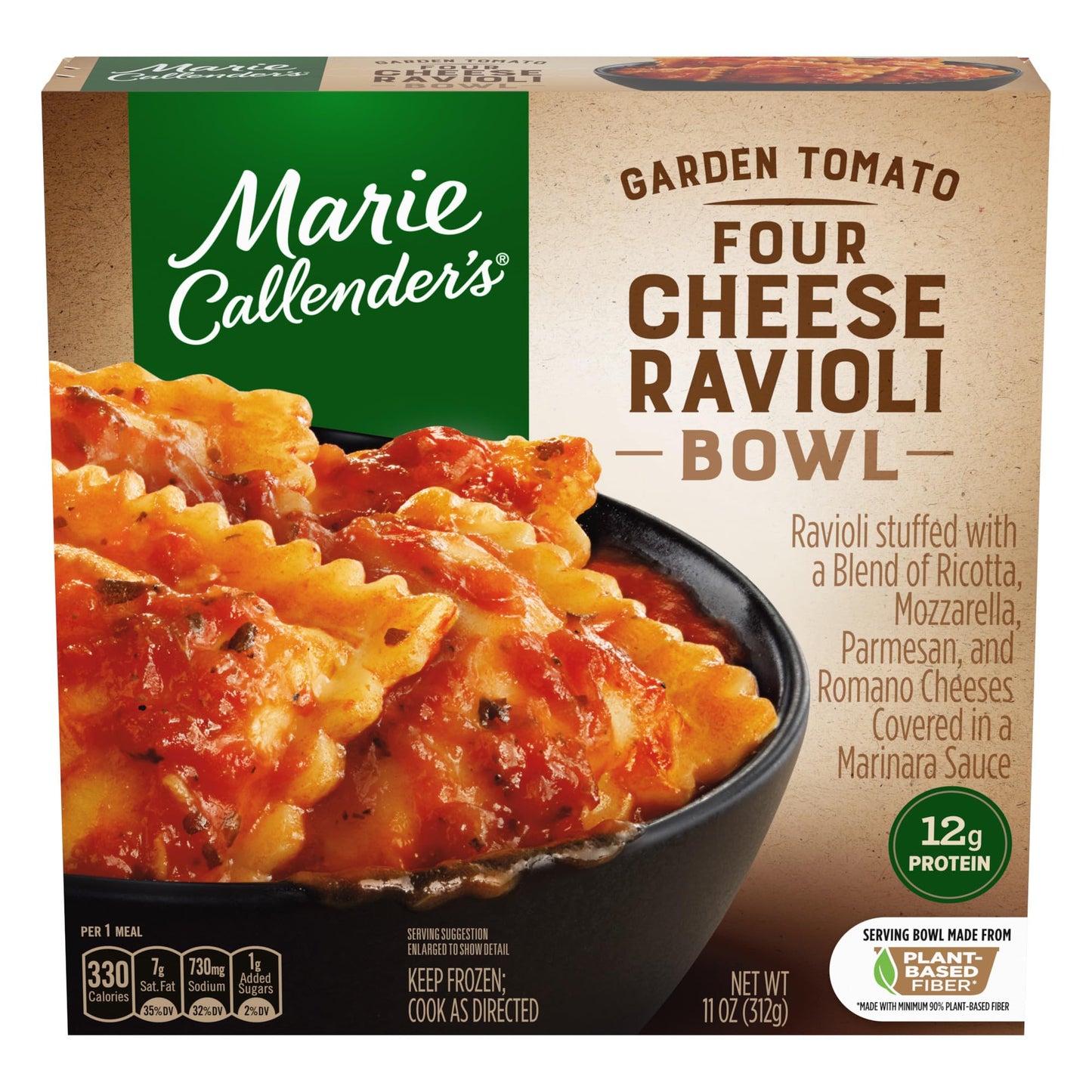 Marie Callenders Garden Tomato Four Cheese Ravioli Bowl, Frozen Meal, 11 OZ