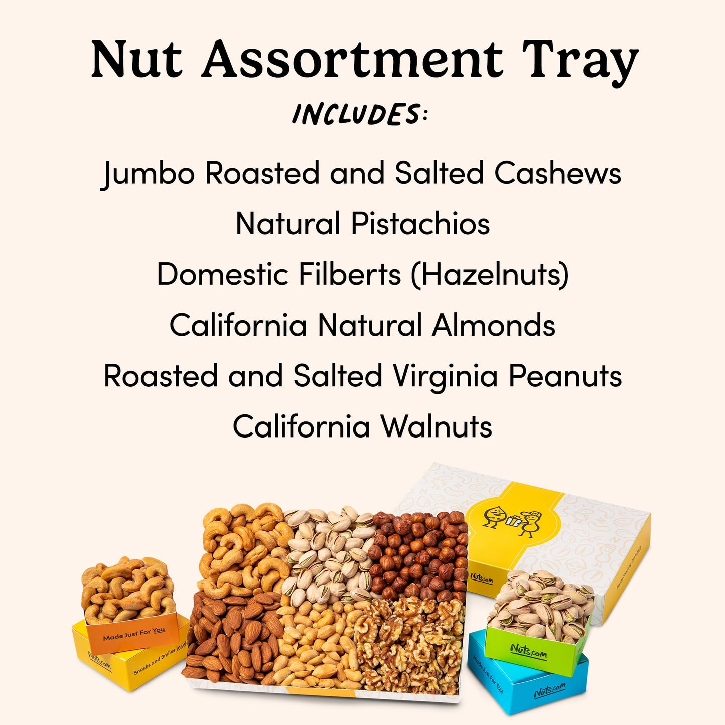 Nuts.com Mixed Nut Sampler Box – 2 lb Assortment Tray for Winter & Valentine’s Day Gifts