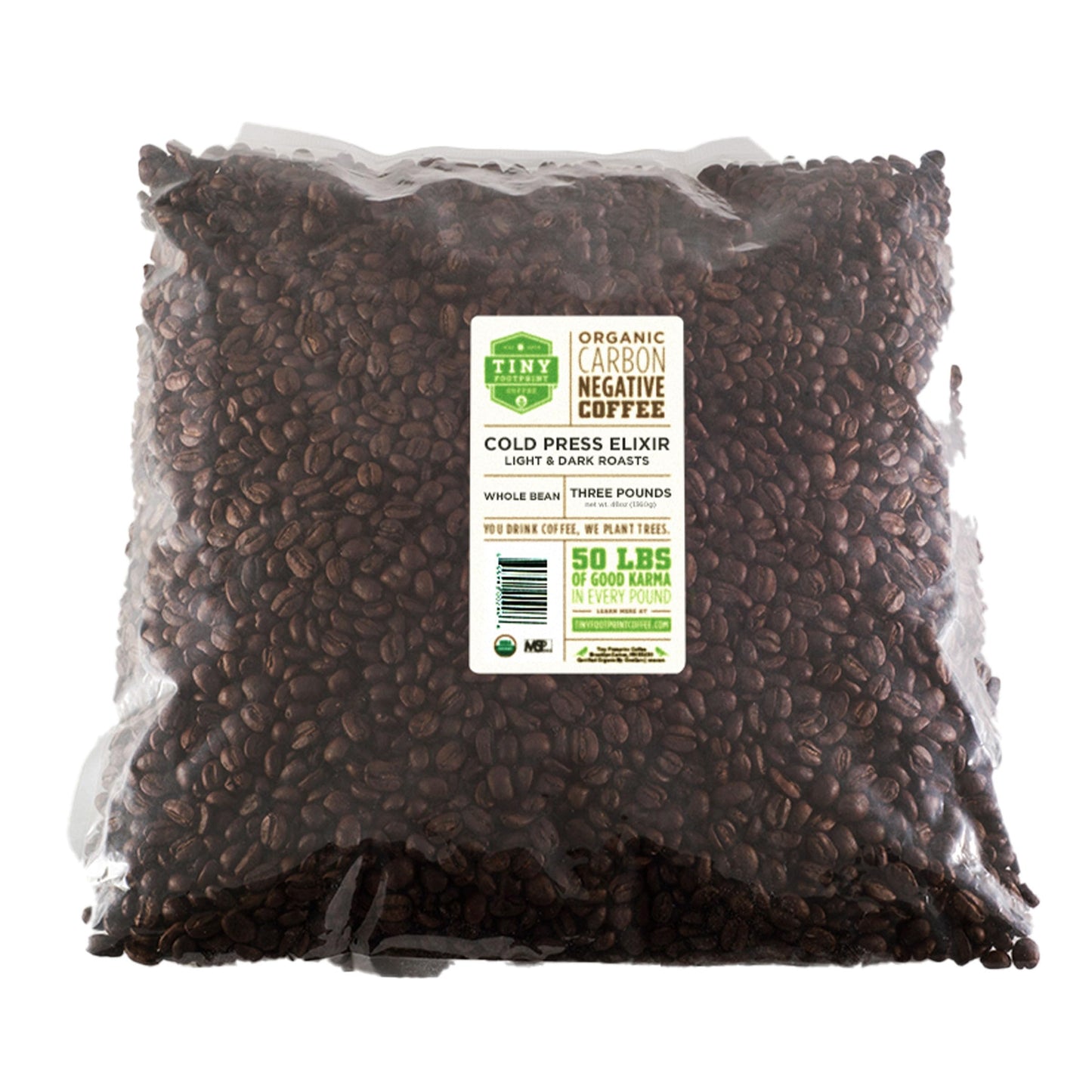 Tiny Footprint Coffee Organic Cold Brew, Light & Dark Roasts, Whole Bean, 48 oz, Fair Trade, Carbon Negative