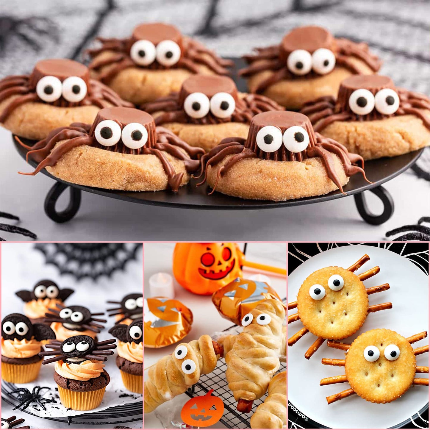 Sentovac Candy Eyeballs Eyes Edible Sprinkles Mix Size Cookie Cake Cupcake Toppers Decorations Candy Eyes for Christmas Hallowee