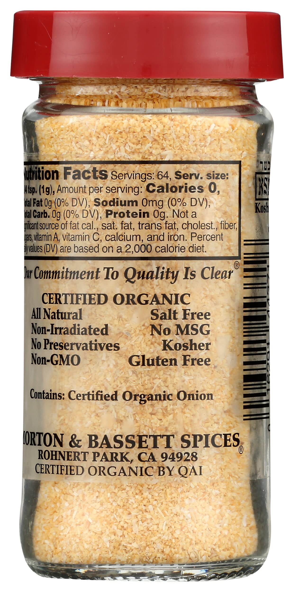 Morton & Bassett Onion Powder, 2.3 Ounce, Plastic Packaging, No Color, Model 0016291443716