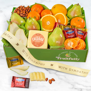 A Gift Inside Sympathy Harvest Favorites Fruit And Gourmet Gift Box