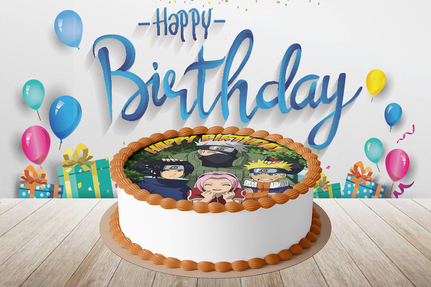HAPPY CHOICES Edible Cake Toppers – Anime Ninja Design, 7.5 Inch, Red, 1 Count