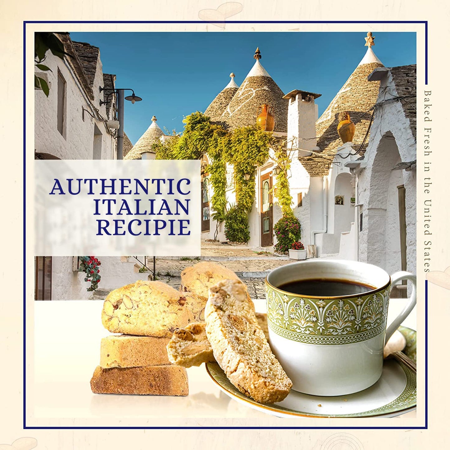 Nonnis La Dolce Vita Almond Biscotti - 2 Tubs - 34Oz Of Biscotti Italian Cookies - Italian Biscotti Cookies - Biscotti Jar - Biscotti Packed W/California Whole Almonds - Perfect W/Coffee - Kosher