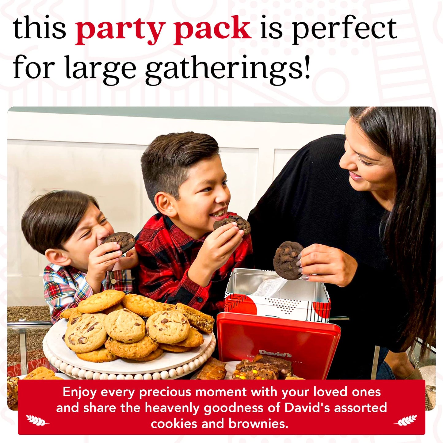 David'S Cookies 5Lb Assorted Cookies & Brownies Tin Gift Basket - Fresh-Baked Delicious Gourmet Treats For Sharing | Ideal Party