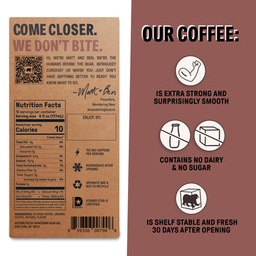 Wandering Bear Cinnamon Cold Brew Coffee On Tap, Iced Coffee, 96 Fl Oz - Extra Strong, Smooth, Unsweetened, Shelf-Stable, Ready
