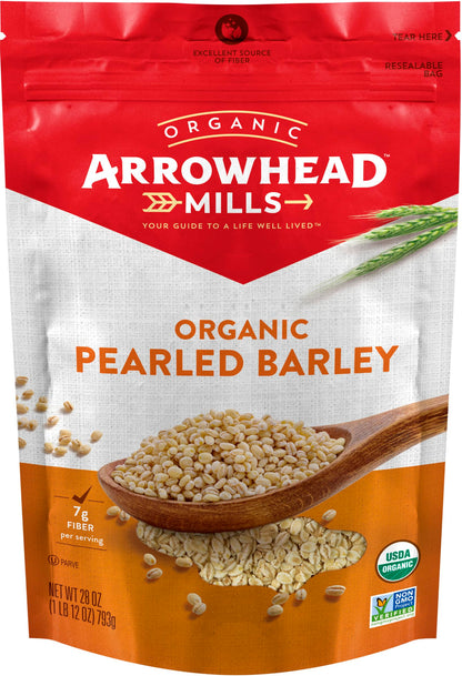 Arrowhead Mills Organic Pearled Barley, 28 oz Bag (Pack of 6)