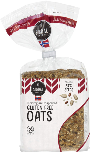 Sigdal Bakeri Gluten Free Oats Wholegrain Crispbread 8.29 Oz Bags - Pack Of 12