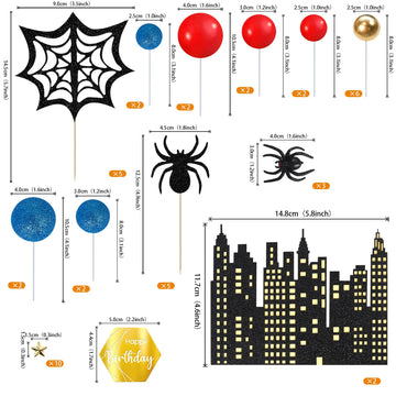 Rssta i Spider Cake Topper - Superhero Theme Birthday Decorations, Foam, Design 5, Model XM1614