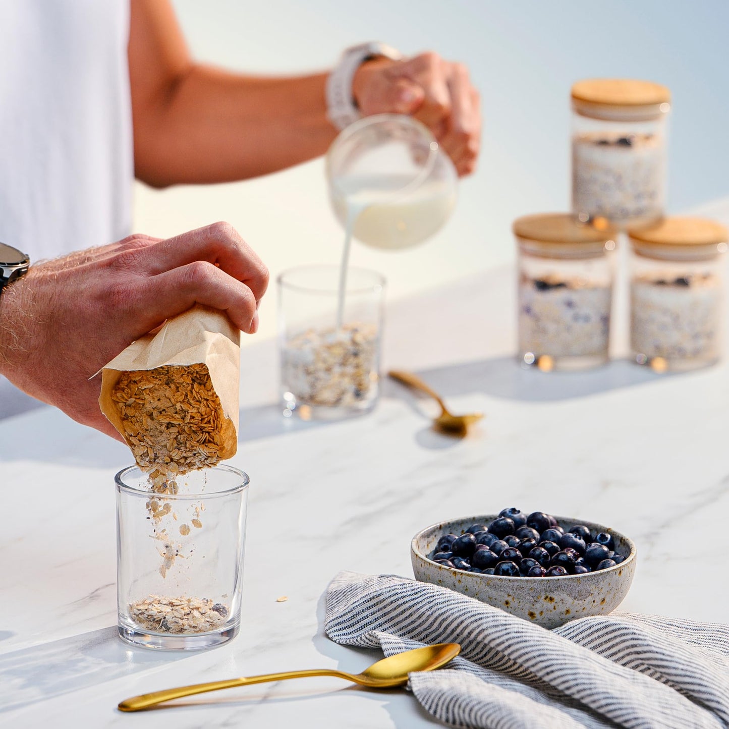 Bob s Red Mill Overnight Protein Oats, Blueberries & Cream, 16 Packets Total, Non-GMO, Gluten Free, Whole Grain