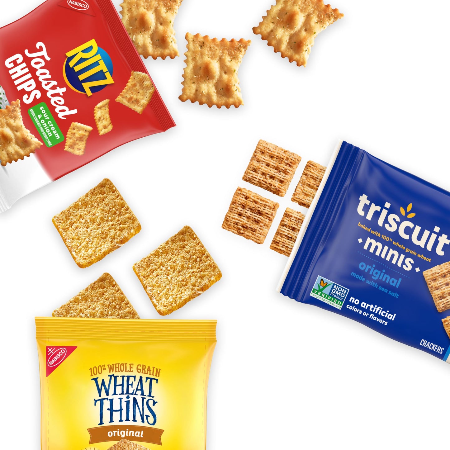 Nabisco  Er Variety Pack, Ritz Toasted Chips, Wheat Thins Snacks Whole Grain Wheat  Ers And Triscuit Minis Whole Grain Wheat Vegan  Ers, 40 Snack Packs