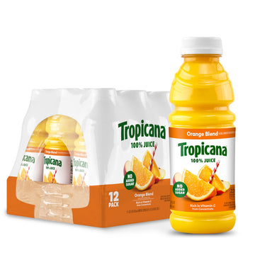 Tropicana 100% Orange Blend From Concentrate 15.2 FI Oz Bottle /12