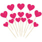Gyufise Heart Cupcake Toppers 30Pcs Glitter Paper Rose Red for Valentines Day Wedding Party Decorations
