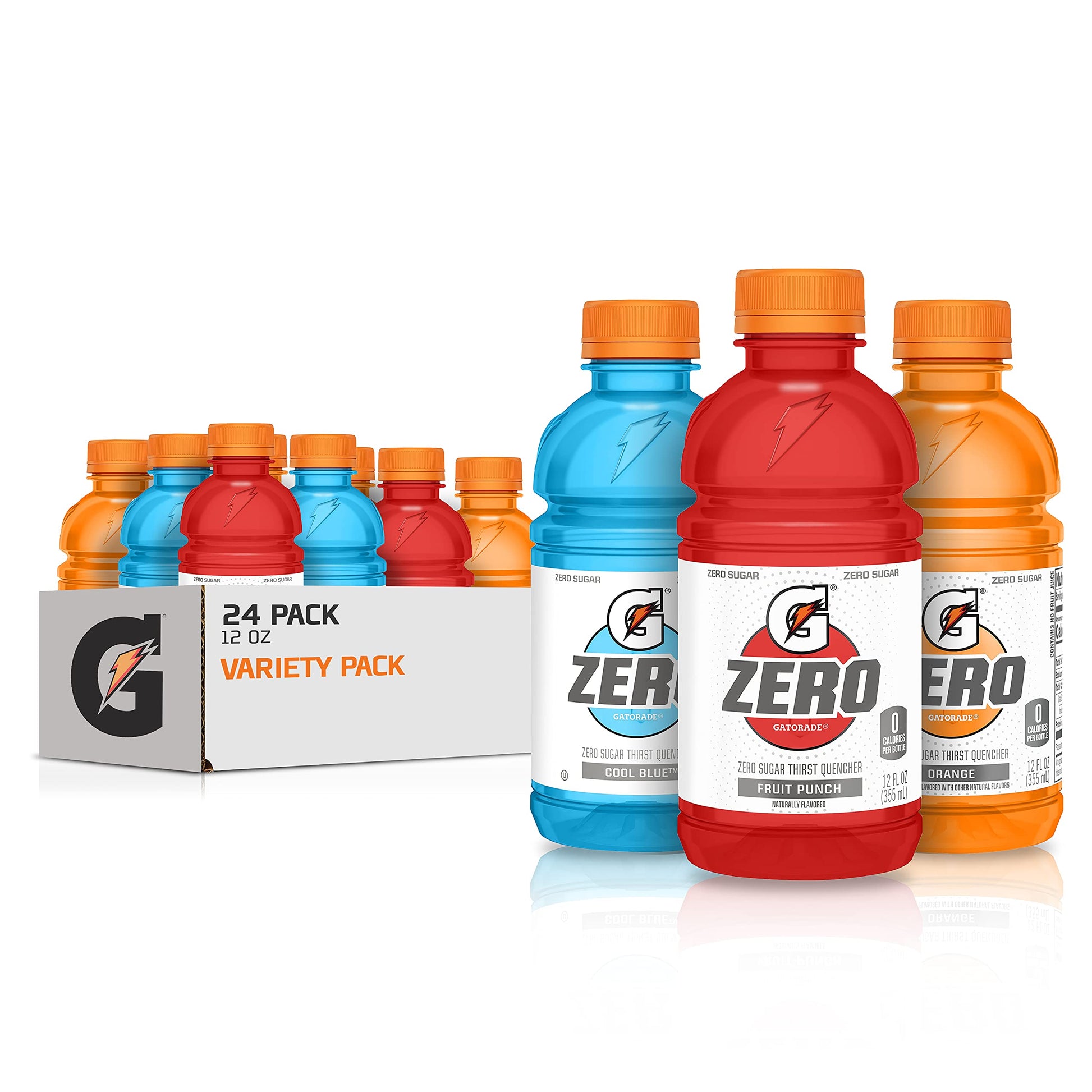 Gatorade G Zero Thirst Quencher, Fruit Punch Variety Pack, 12Oz Bottles (24 Pack),24 Count (Pack Of 1)