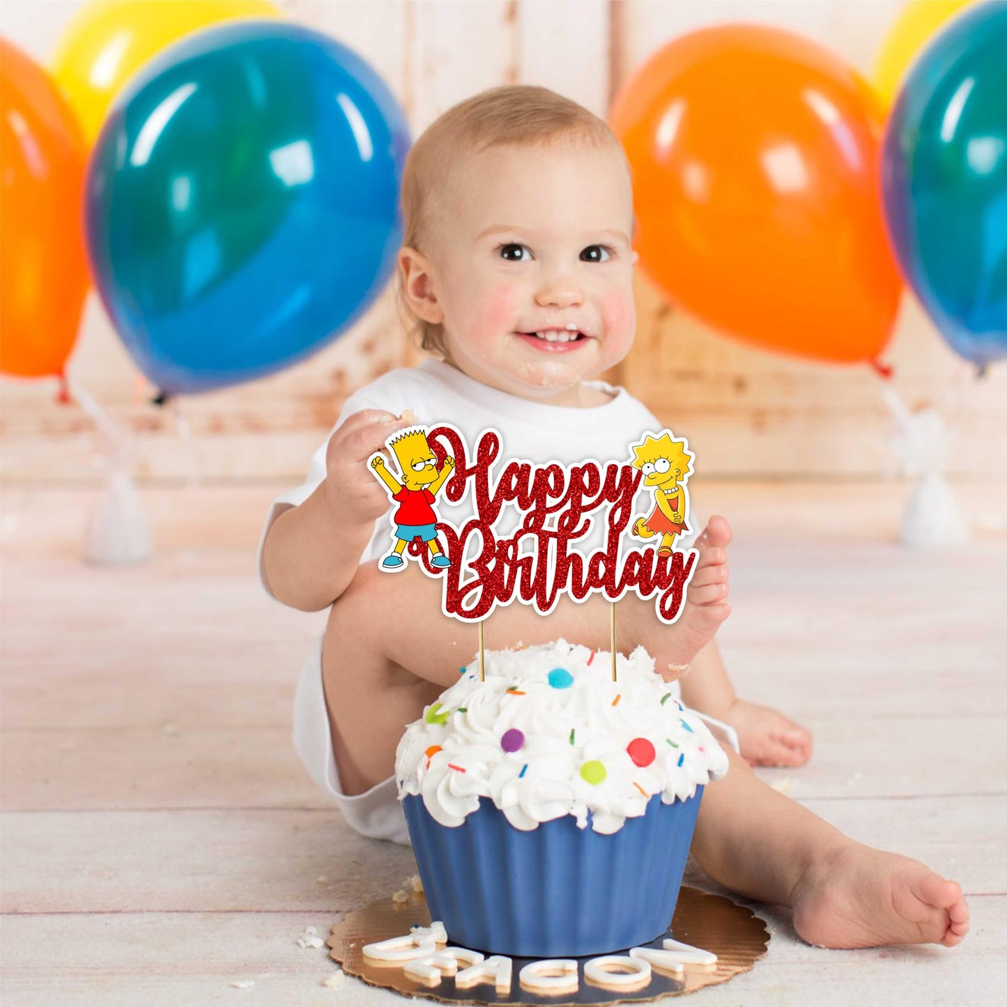 Seyal Brt Simpson Happy Birthday Cake Topper