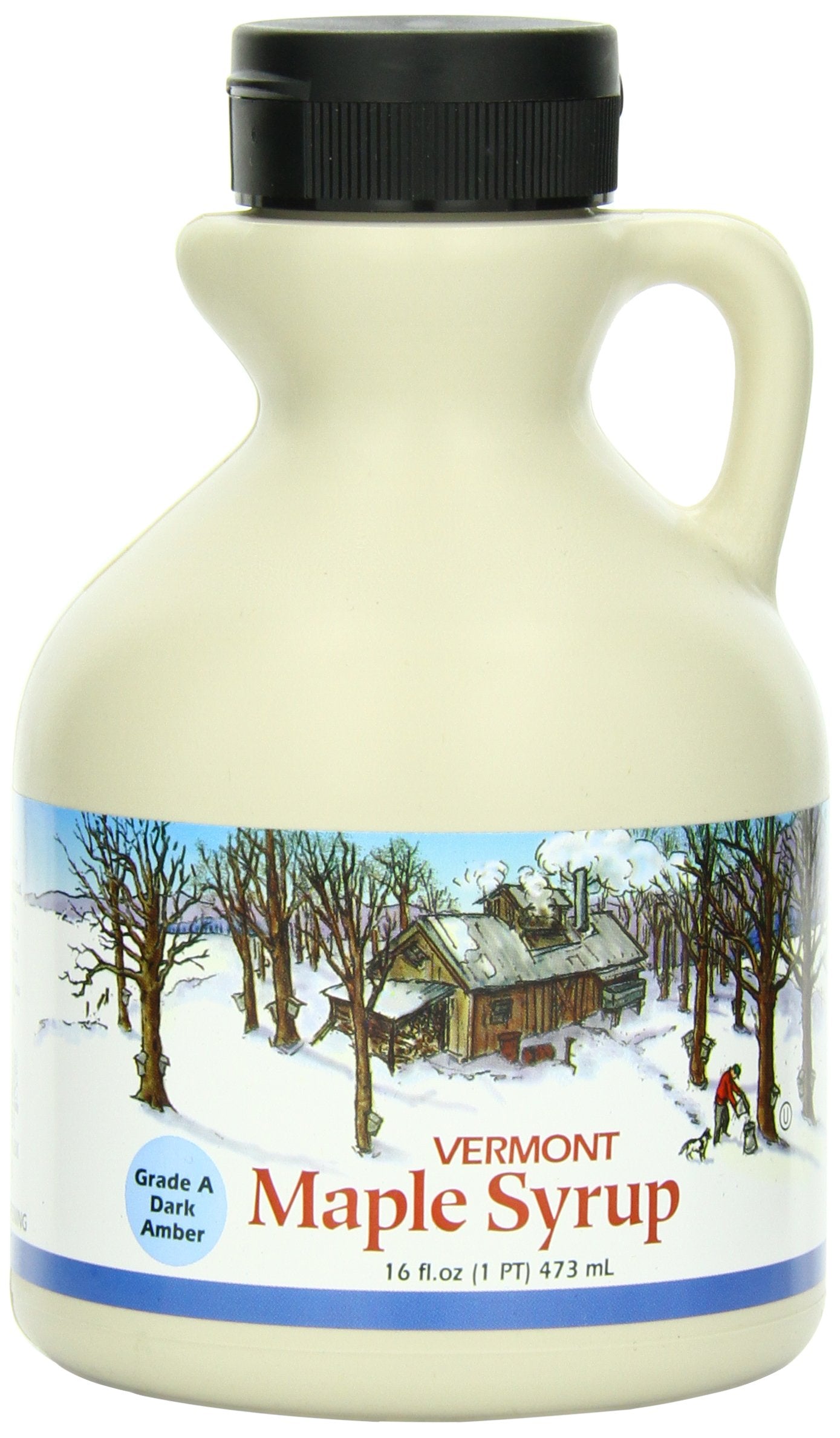 Butternut Mountain Farm Pure Maple Syrup, Grade A, Dark Robust, 16 Fl Oz, Easy Pour Jug