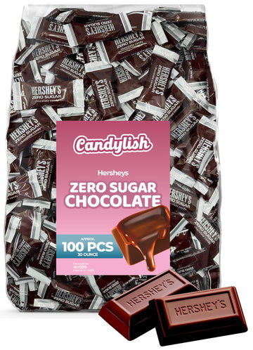 Hershey'S Zero Sugar Milk Chocolate Candy Bars - Approx. 100 Pieces, 30 Ounces Bulk Pack