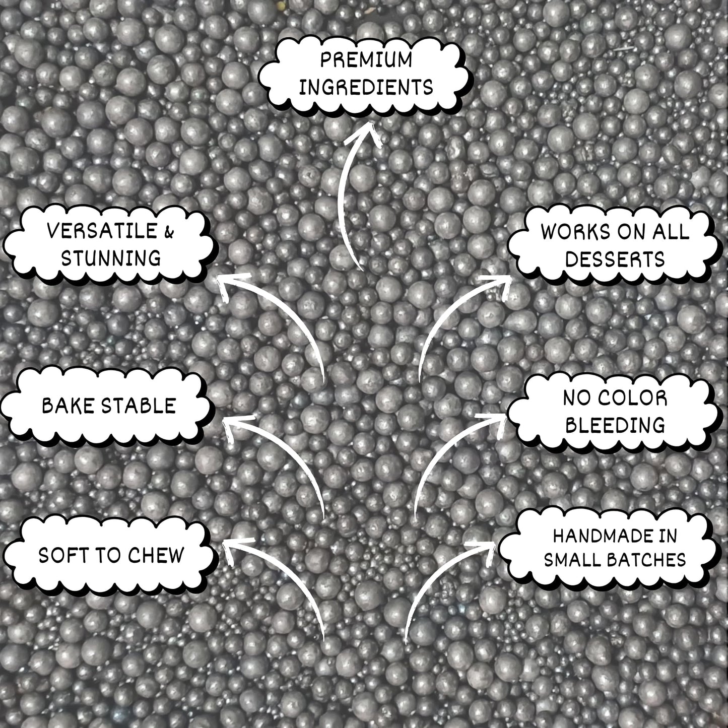 Confect Silver Metallic Disco Ball Sprinkles - Edible Cake Decorating Sugar Pearls, Vegan, Gluten-Free, 4.2 Oz, Color DM21