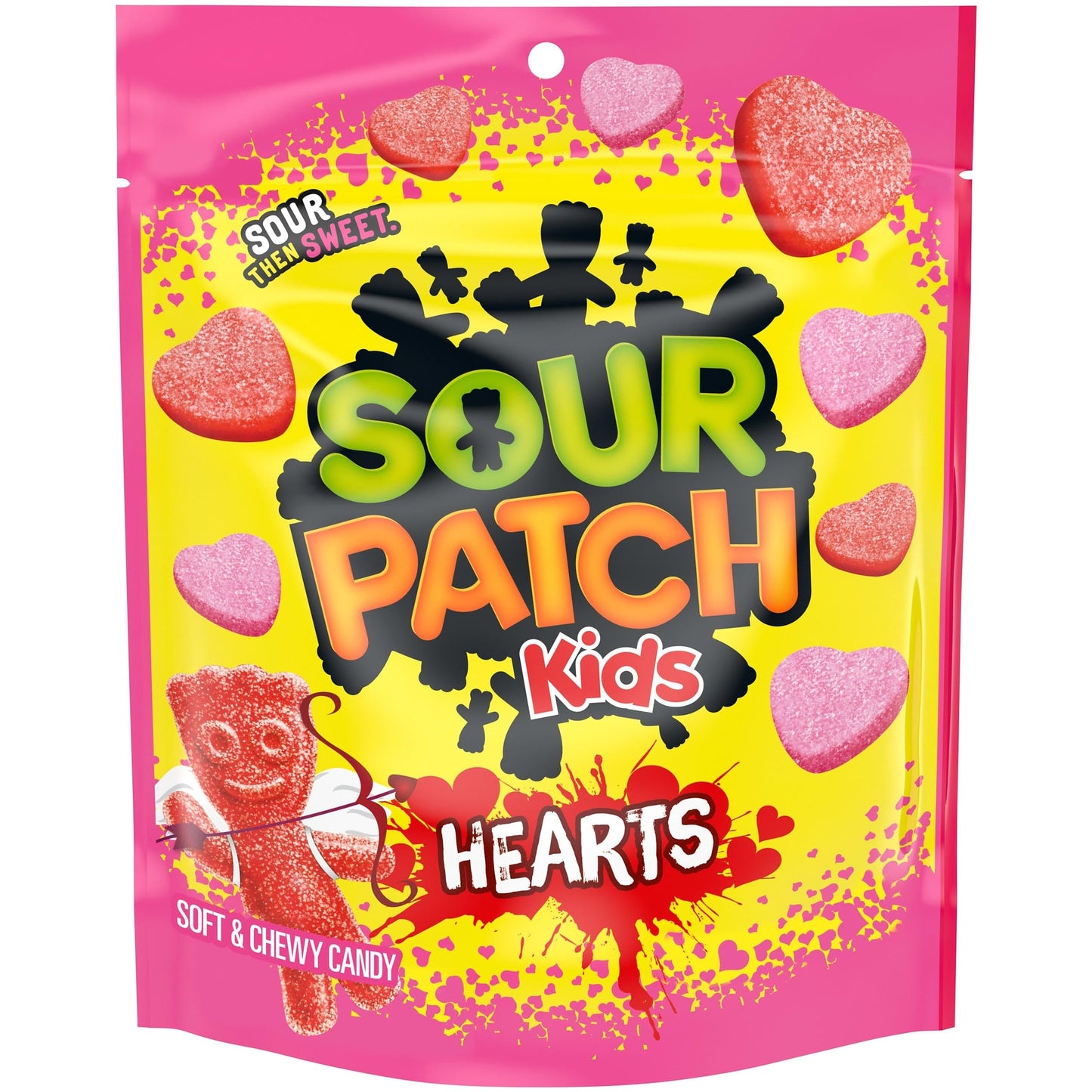 Sour Patch Kids Soft & Chewy Valentines Day Candy Hearts, 10 Oz